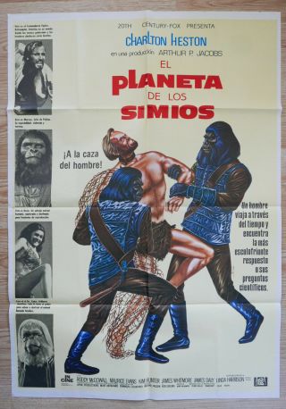 Planet Of The Apes (1968) Spanish Rerelease Movie Poster From1984 Quite Rare.
