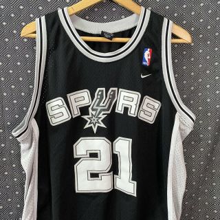 Rare Vintage Nike Nba San Antonio Spurs Tim Duncan Gray Basketball Jersey