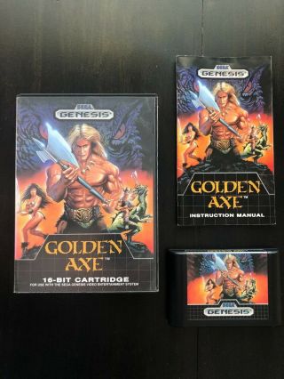 Rare Golden Axe (sega Genesis,  1989) Authentic Complete Game Cib Box Boxed