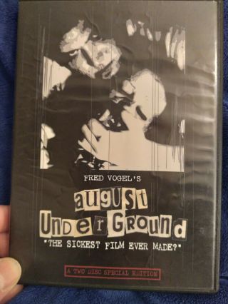 August Underground/dvd Toetag/warning 18,  Graphic/rare Oop