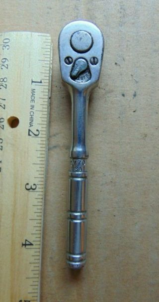 Rare Vintage Snap - On Tools Usa 1/4 " Drive Military Issued 4 - 1/4 " Ratchet Mv70