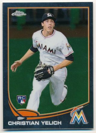 Christian Yelich 2013 Topps Chrome Update 47 Rc Rookie Brewers Sp Rare $200