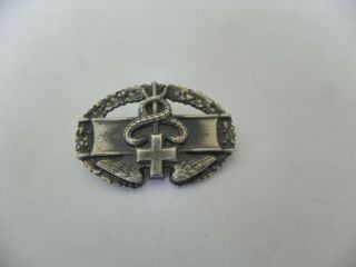 Rare Ww2 Us Army Combat Medic Badge Pin Sterling