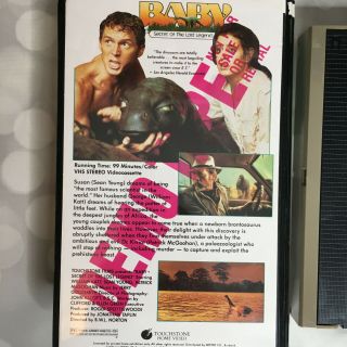 RARE Baby: Secret of the Lost Legend,  Touchstone VHS 1985 DEMO,  dinosaur movie 2