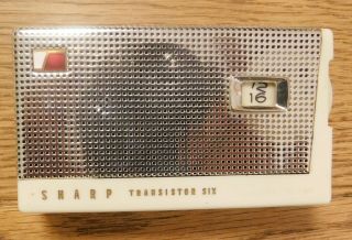 Rare Vintage Sharp Tr - 182 Transistor Radio,  With Silver Grill, .