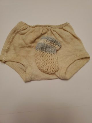 Vintage Doll Baby Clothes Panties Knit,  Blue Sock Dy - Dee Tiny Tears 12 " - 13 " 1950s