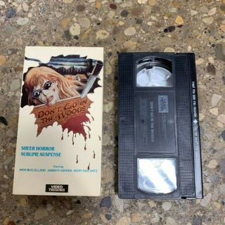 Don’t Go In The Woods Vhs Horror Htf Cult Classic Video Treasures Rare Slasher