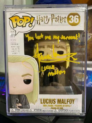 Funko Pop Harry Potter Lucius Malfoy 36 Signed By Jason Isaacs Rare