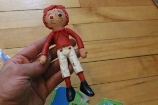 Vintage 1967 Raggedy Andy Bendable Rubber Figure Toy Red/white Hong Kong - S43