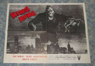 King Kong 1933 Rare Poster - 1952 Rko Pictures Re - Release Vintage