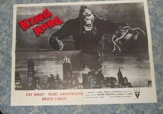 KING KONG 1933 RARE POSTER - 1952 RKO PICTURES RE - RELEASE VINTAGE 2