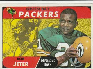 1968 Topps Bob Jeter Green Bay Packers 52 Rookie Nfl Football Card Defense