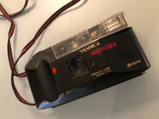 Rare Kyocera Yashica Ninja Star Ii (af - J2) Af Tele/wide 35mm Film Camera - Exc