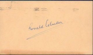 Ronald Colman Aa Winner Rare Signature Autograph Postcard