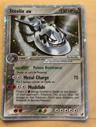 Steelix Ex 109/115 Unseen Forces Pokemon Card Holo Ultra Rare Nm - Mt