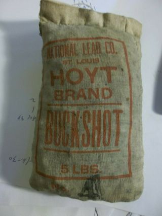 Rare National Lead Co,  Hoyt Brand Buckshot Bag 5 Pouns