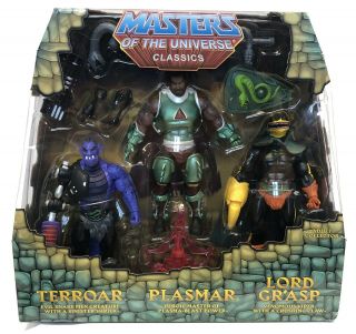 Masters Of The Universe Classics Terroar Plasmar Lord Grasp Power Con 3 Pack