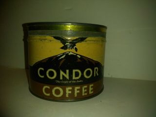 RARE VINTAGE KEYWIND COFFEE TIN CAN CONDOR 2