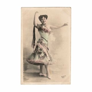French Stage Actress And Dancer Dora Parnes Antique Photo Postcard