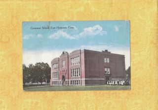 Ct East Hampton 1916 Antique Postcard Grammar School Conn Education