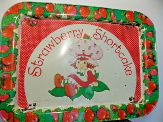 Vintage 1971 Strawberry Short Cake Metal Tv Tray Rusted Corners