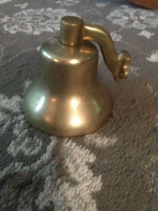 Vtg Large Cast Brass Sohool Bell Ship Boat Nautical Wall Mount Home Rare Unique