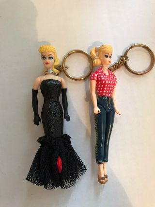 Vintage Mattel Barbie Keychain Solo In The Spotlight Blonde And Picnic Blonde