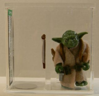 Afa 85 Nm,  1980 Kenner Star Wars Yoda Figure /hk Brown Snake / Dark Green