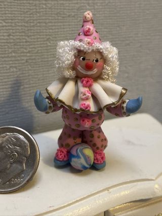Dollhouse Miniature Vintage Artisan Clown Childs Room Dresser Display