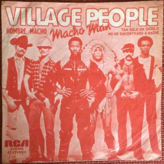 Village People - Chile Top Rare Single With Ps Rca 45 Rpm 7” 1979 Macho Man