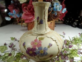 Antique German Porcelain R W Rudolstadt Hand Painted Floral Vase