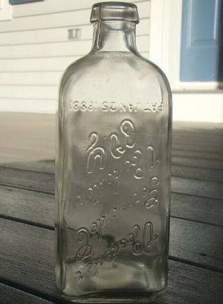 Antique Rochester Germicide Co.  Embalming Fluid Bottle - Pat.  Jan 25,  1888