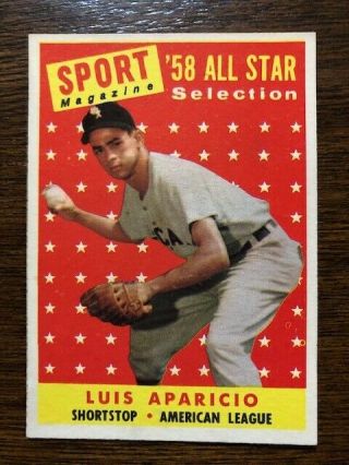 1958 Topps Luis Aparicio Chicago White Sox 483 Baseball Card Nrmt,