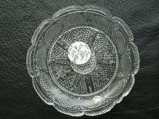 Antique Flint Lacy Glass Cup Plate 3 - 5/8 " Lr - 98 Rare With Pontil Mark