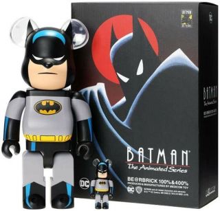 Medicom Be@rbrick Batman Animated 100,  400 Bearbrick Figure Set | Bnib