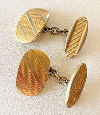 Antique Vintage Gold & Silver Tone Cuff Links