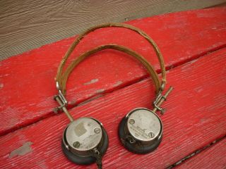 Antique Military Style Western Electric Operator Radio Headsets with Head Band 2