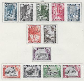 12 Aden Stamps From Quality Old Antique Album 1955