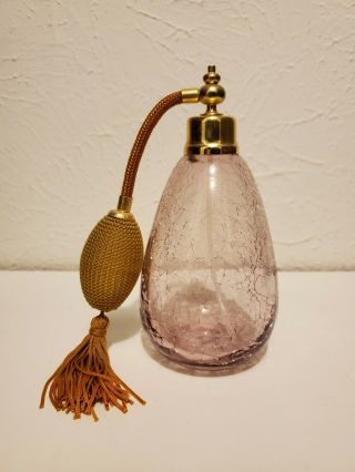 Vintage Glass Perfume Bottle With Atomizer