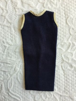 Vintage Tressy Doll Navy Blue Dress With White Trim