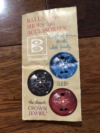 Vintage: Brunswick Bowling Accessories Brochure Pamphlet Advertisements 60’s