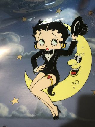 Extremely Rare Fine Art Animation Betty " Boop Moon " Med Sericel In Tub