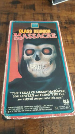 Class Reunion Massacre Vhs Big Box Continental Video Horror 80s Cult Rare