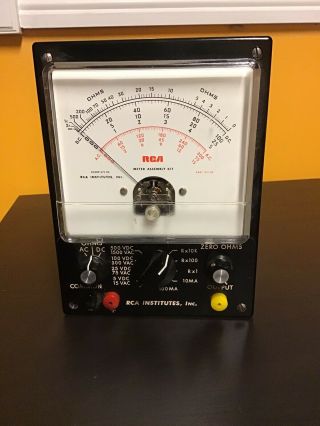 Vintage Rca Institutes Inc.  Meter Assembly Kit Volt/ohm/current Multimeter