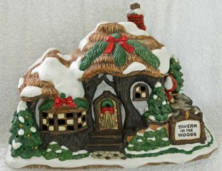 Fitz & Floyd Holiday Hamlet Tavern In The Woods 1993 Retired Rare