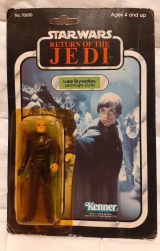 Vintage Kenner Star Wars 1983 Rotj Jedi Luke Skywalker Action Figure Moc 77 Back
