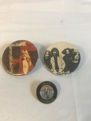 2 Black Sabbath And 1 Ozzy Very Rare Hard To Find Vintage Pins Rock And Roll