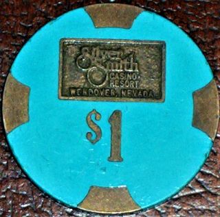 $1 Silver Smith Casino Poker Chip Vintage Antique Brass Pmsc Mold Wendover Nv