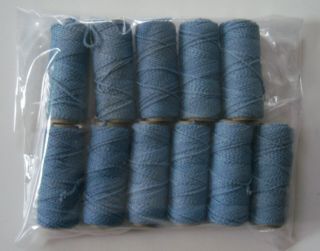 Vintage 11 Lemar Textile Vat Dyed Looping Thread Chain Spools - Antique Blue 8