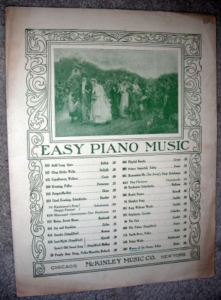 1919 Waves Of The Ocean Vintage Piano Solo Sheet Music By Chas.  D.  Blake